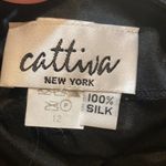 Vintage Cattiva Silk Floral Maxi Dress Sheer 2 Piece EUC Sz M Blk/Red Sleeveless Size M Photo 33