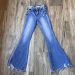 Bridge by GLY  Jeans Women 25 Flare wide leg Blue Distressed Denim hippie western Photo 10