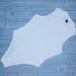 SheIn  ribbed tan / white bodysuit with crotch buttons sleeveless tank top size x Photo 0