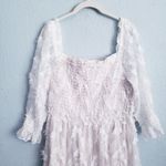 Baltic Born Paloma White Smocked Feather Maxi Dress Photo 3