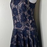 Eliza J Dress 2 Navy Floral Lace High Low Drop Waist Special Occasion Cocktail Photo 4