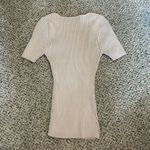 Chic Cream Ribbed Women's Bodysuit Tan Photo 2