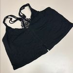 Aerie Black  Lace Detail Crop Top Size Medium Photo 0