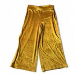 Anthropologie Gold Velvet Wide Leg Crop Pants Cropped Palazzo Lounge Casual Comfortable Photo 0