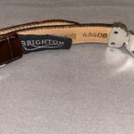 Brighton  women’s belt brown leather with silver accents size 30 feminine Photo 4
