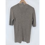 Lafayette 148 Womens Tan Ribbed Wool Half Zip Sweater Elbow Sleeves Medium Photo 2