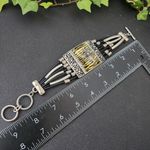 Rustic Western Silver with Cross Rubber Bracelet Photo 6