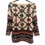 Cape Isle Knitters ramie cotton pullover chunky floral sweater size large Green Photo 0
