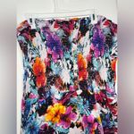 Rouge Collection NWOT Ruched Chest Strapless Romper Pockets Shorts Floral Sz 4X Pink Photo 5