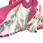 3 Sisters Floral Cropped Jacket S Colorful Pink Green Poet Collar 100% Linen Size undefined Photo 4