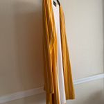 Mustard Yellow Striped Open Front Cardigan Long Sleeve Layering Jacket Large Photo 5