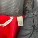 Victoria's Secret Red Black Lace Satin Babydoll Chemise Lingerie L Underwire Photo 3