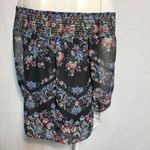 AB Studio  Off the Shoulder Floral Chevron Top (M) Photo 3