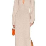 Joslin Studio Aurora Knit Long Sleeve Maxi Dress Flax Size M Tan Size M Photo 0
