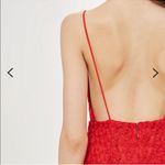 Topshop Red Floral Lace Asymmetrical Plunge Wedding Guest Party Cocktail Dress Photo 4