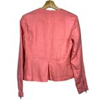 Banana Republic Women Blazer Jacket Pink Sz 4 Linen Peplum Career Office Photo 1