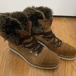 Sam Edelman  Bowen Brown Leather Fur Lined Lace Up Boots Size 7.5 Photo 1