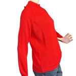 draper's & damon's Draper’s & Damons Red Mock Neck Sweater, Back Acrylic Quarter Zipper Size PM. Photo 3