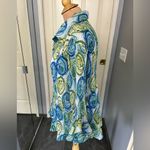 Christopher & Banks Christopher‎ & Banks Abstract Floral Crinkle Button Up Artsy Retro Blouse Size Photo 4