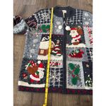 Vintage Casual Corner y2k Women's Ugly Christmas Sweater Cardigan Sz M Blue Size M Photo 4
