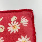 Laura Ashley Scarf Chiffon Square Gingham Checked Daisy Floral Red White 20"x19" Photo 11