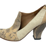 John Fluevog  Kendra Gray Beige Floral Leather Pointed Toe Slip On Pump Heels 8.5 Photo 0