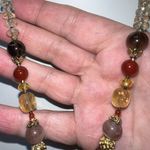 Necklace‎ Vintage Boho Gemstone Carnelian And Gold Tone Toggle Closure Necklace Photo 6