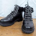 M. Gemi Italian Made Black Leather with Shearling cuff Alpine Fashion Boots 40 Size 9 Photo 0