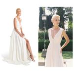 Joanna August NWT  Joplin Slit Front Button-Up V-Neck Wedding Dress Size 2 Photo 2