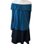 Mind Code  beautiful teal top worn on/off shoulders w/ pants skirts jeans shorts Photo 4