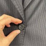 United Colors Of Benetton Benetton Black Pinstripe Slim Fit Womens Blazer Jacket 42 Preppy Dark Academia Photo 2