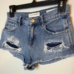 Bullhead Denim Co . Distressed High-Rise Denim Shorts Size 25 Photo 3