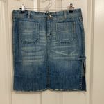 Calvin Klein Jeans  Distressed Hem Denim Skirt Photo 2
