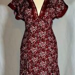 Free People  NWT Sweet Talker Floral Mini Dress S Wine Maroon Open Back Romantic Photo 0