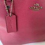 Coach  Leather Crossgrain Mini Street Tote in Silver Sunset Red (Pink) Photo 12