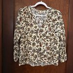 Faherty  Portia Linen Floral Blouse Top in Indee Floral size Large Photo 1