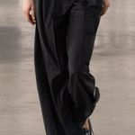 ZARA  ZW COLLECTION DARTED MINIMALIST WOOL BLEND TROUSERS DARK BROWN Size L NEW Photo 4