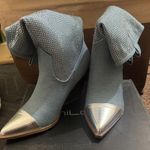 Elegant Women's Ankle Boots with Silver Toe Cap Size 7 Photo 2
