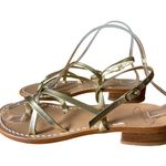 Minerva Sandali Gold Strappy Flat Leather Sandal Size 39/ US 8.5 Photo 2