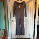Universal Threads NWT Universal Thread Women’s Ribbed Long Sleeve Jumpsuit Slate Gray Size Large Photo 6