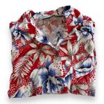 Diane Von Furstenberg Womens  Red Hawaiian Short-sleeve Button Down Shirt Size 10 Photo 0