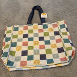 C&C California  Home Large Canvas Tote Colorful Smiley Faces NWT‎ Photo 0