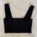 Free People  Intimately Square Neck Crop Tank Top Black (Small) Photo 3