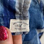 American Eagle  Blue Boyfriend Fit Flannel Shirt Photo 3