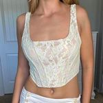 superdown White and green lace corset top Photo 1