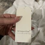 NWT Milanpavilion White Crop Zip Up Hoodie Size Medium Photo 3