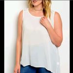 Torrid 🆕 Plus 1X White Hi Low Strappy Back Tank Top Chiffon Shirt NEW Photo 2