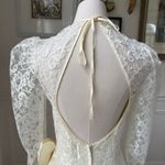 Vintage 80s Elaine’s Victorian Bridal Tea Midi Length Ivory Dress and Cape S White Photo 4