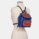 Coach NWT  Pennie Refined Pebble Backpack 22 Colorblock Blue Burgundy Green Red Photo 1