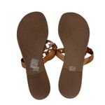 Tory Burch  Miller Sandals Brown Leather Logo Thong Slides Women’s Shoes 8.5 Photo 5